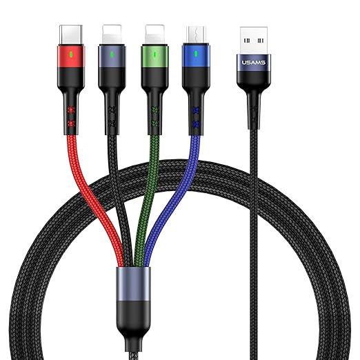 2Pack 10FT 4 in 1 USB Charge Cord + PD 60W USB C Multi Fast Charging Cable 6.6FT