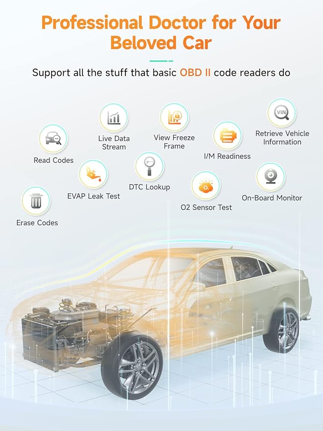 ANCEL BD200 Pro OBD2 Scanner Bluetooth with ANCEL AD410 Enhanced OBD II Vehicle Code Reader