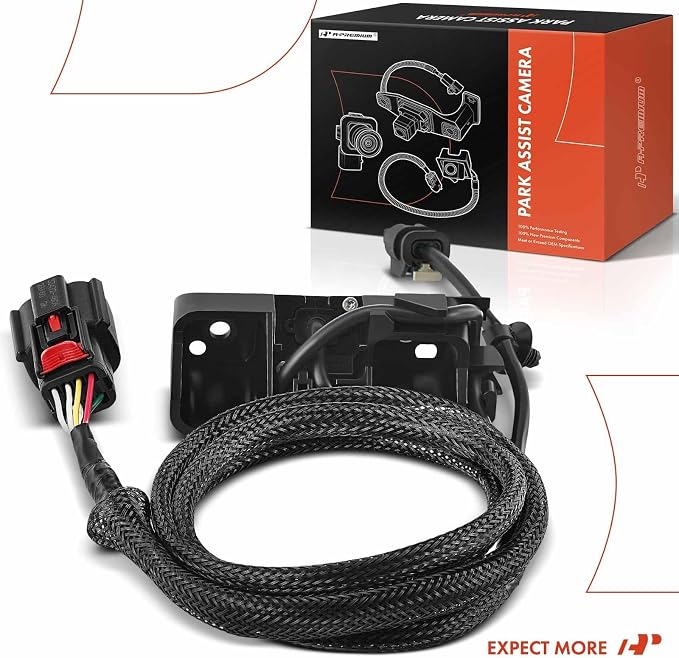 A-Premium Rear View Backup Camera - Compatible with Chevy Silverado 1500 2500 3500 (2016-2019), GMC Sierra 1500 2500 3500 (2016-2019) - Replaces# 84062896, GM1960102 - Rear Park Assist Camera