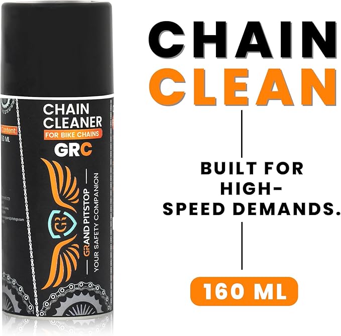GRAND PITSTOP Chain Cleaner, Degreaser 160ml and Chain Lube, Greaser, 160ml Motorcycle Bike Chain Cleaner for all bikes Motorcycles, Super Durable