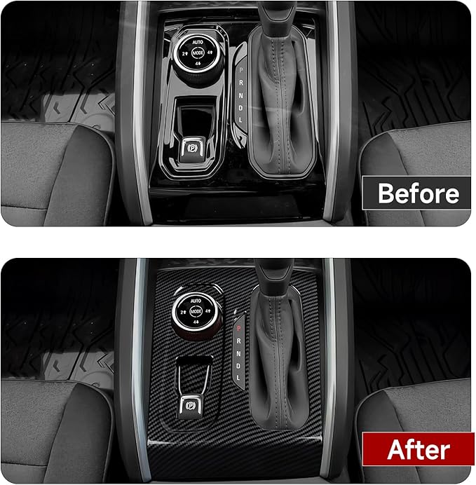Car Gear Shift Control Panel Sticker ABS Carbon Fiber Decal Interior Trim Cover for Chevrolet Colorado/GMC Canyon 2023 2024 2025 2026 Accessories