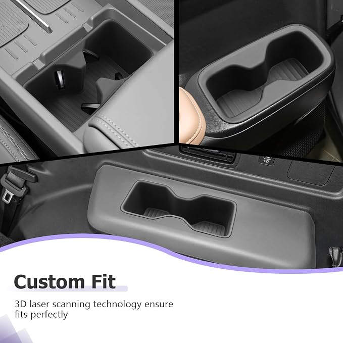 LUWU 2025 2026 Santa Fe Cup Holder Insert for Santa Fe 2024 2025 2026 Accessories Premium TPE Material Cup Holder Easy Install & Clean, 5-Pack (Door Side & Rear Third Row & Center Console)