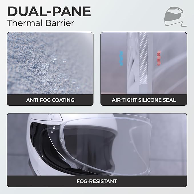 The Helmet Shop Clear Anti Fog Visor Insert for Motorcycle Helmet - Compatible with HJC i10, i70 & HJ-31 Shield, DKS238 Compatible Anti-Fog Visor Insert for Cold Weather Riding and High Visibility