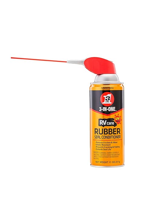 3-IN-ONE RVcare Slide-Out Silicone Lube with SMART STRAW SPRAYS 2 WAYS, 11 OZ & RVcare Rubber Seal Conditioner with SMART STRAW SPRAYS 2 WAYS, 11 OZ
