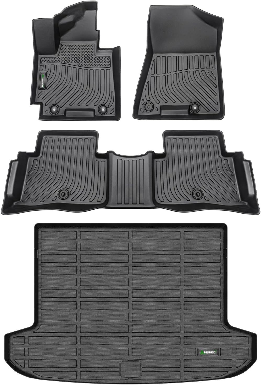 ANBINGO®Floor Mats & Cargo Liner for 2016-2021 Hyundai Tucson,2016 2017 2018 2019 2020 2021 Hyundai Tucson All Weather Protection TPE Anti-Slip Automotive Full Set Custom Car Mats Accessories - Black