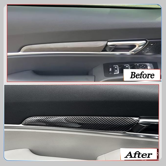 Door Panel Cover, for Kia Telluride 2020 2021 2022 2023 2024 2025 2026, Interior Door Handle Trim Overlay - Carbon Fiber Pattern Protective Accessories