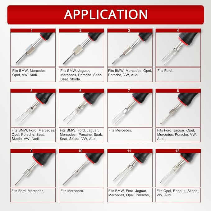 YSTOOL Terminal Release Kit, Universal Wire Connector Removal Pin Extractor Release Tool 23 PCS Set for American Domestic and Imported Vehicles