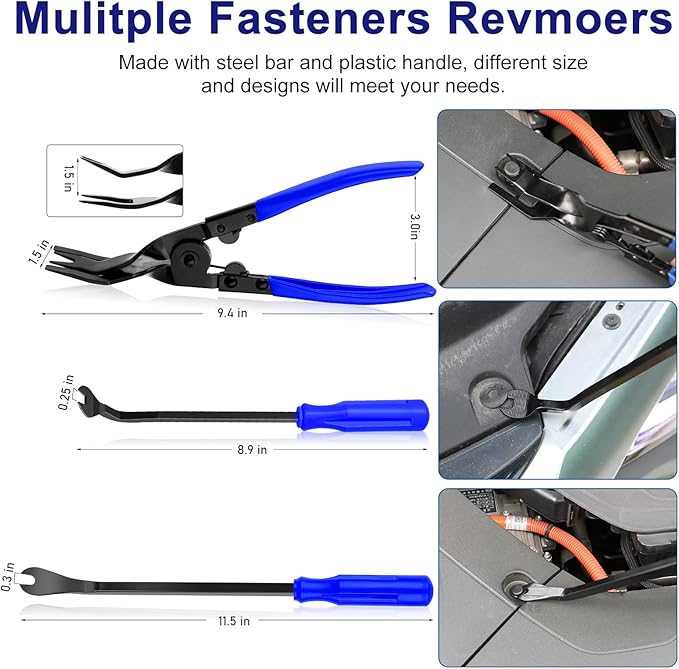 432Pcs Auto Trim Removal Tool Kit No Scratch Pry Tool for Car Door Panel Dashboard Removal, Include Clip Removal Tool, Panel Removal Tool, Car Radio Removal Tool, Blue