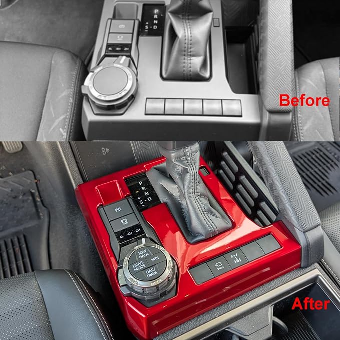 for Toyota Tacoma 2024 2025 2026 for 4Runner 2025 2026 Interior Accessories Gear Shift Knob Head Cover & Gear Shift Panel Cover ABS Decorative Frame Trim