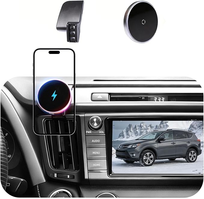Phone Mount for Toyota RAV4 (2013-2018),15W Wireless Car Charger,Magnetic Phone Holder,Dashboard Hands Free Mobile Holder,360° Adjustable,2014 2015 2016 2017 RAV-4 Interior Accessories,New Car Gifts