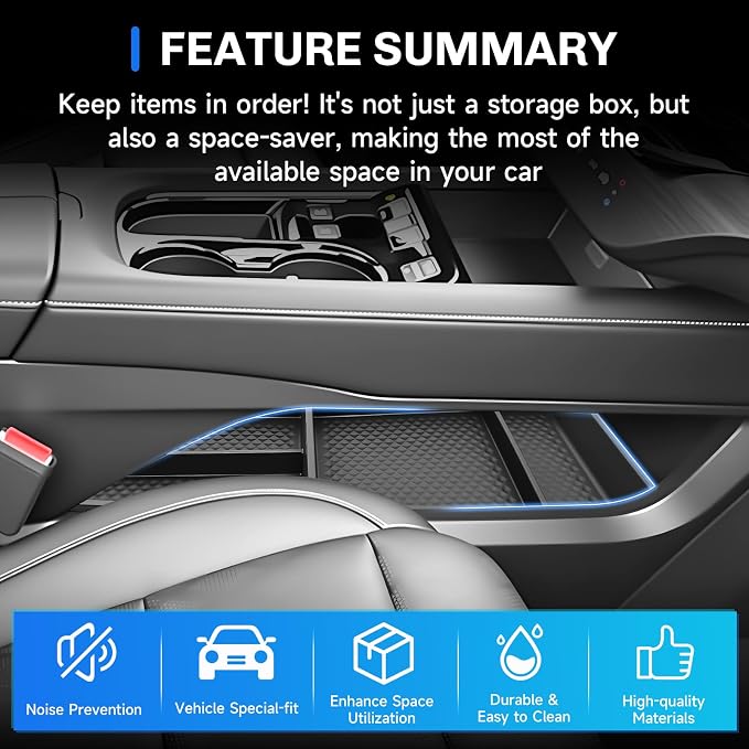 SXCY 2PCS for 2025 2026 Murano Center Console Organizer [Armrest Tray + Under Tray] for Nissan Murano 2025 2026 Central Control Box Murano 2025 2026 Accessories Armrest Organizer Console Storage