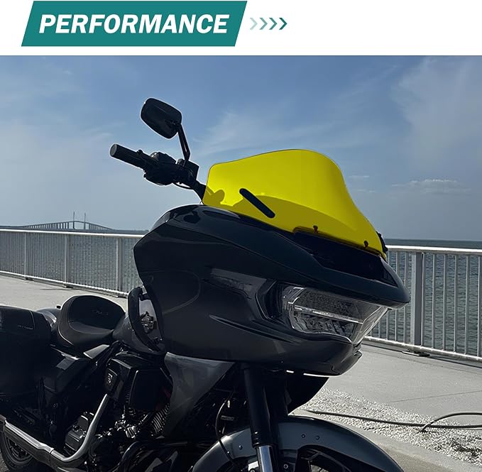 Motorcycle Windshield Windscreen Wind Splitter Fit for Harley Road Glide FLTRXSE 2023-later FLTRX FLTRXSTSE 2024-later for Dual Headlights (Yellow)