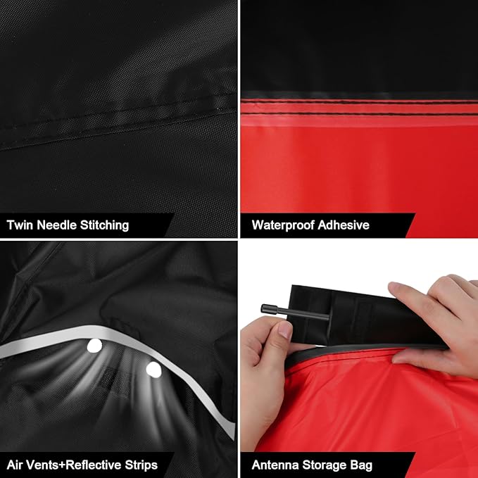Waterproof Motorcycle Cover Compatible with Royal Enfield Classic 350 650/Continental GT 650/ Interceptor 650, 420D Oxford Cloth Cover for Snow Rain Dust Protection