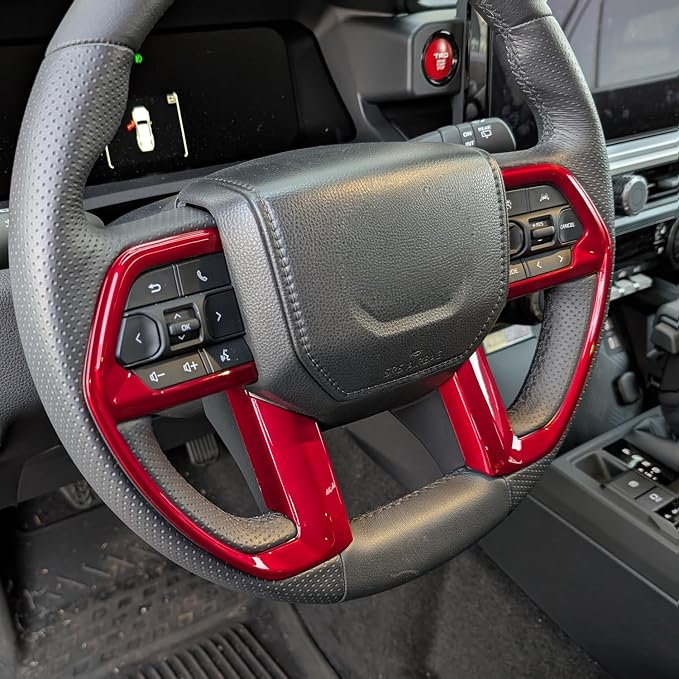 for Toyota Tacoma 2024 2025 2026 for 4Runner 2025 2026 Interior Accessories Gear Shift Knob Head Cover & Steering Cover ABS Decorative Frame Trim