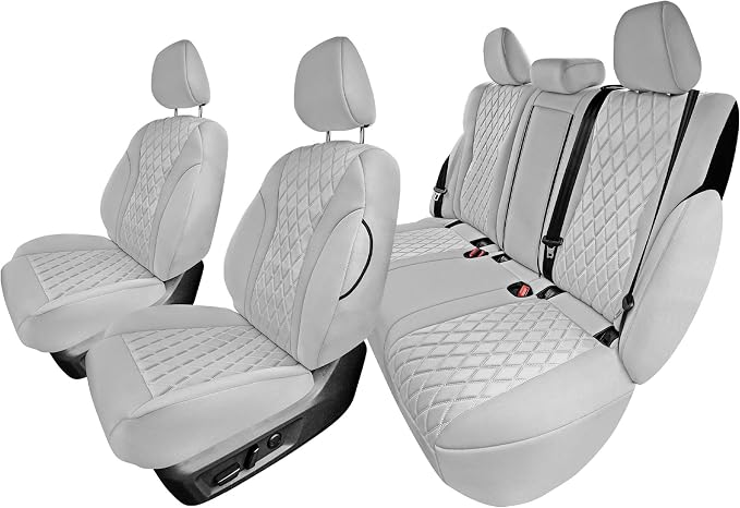FH Group Custom-Fit Car Seat Covers Specifically Made for 2021-2026 Nissan Rogue, Full Set Solid Beige Ultraflex Neoprene Waterproof Automotive Seat Cover