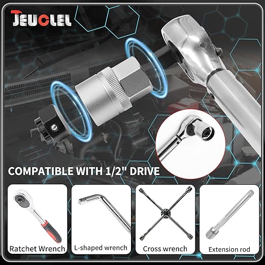 22PCS Wheel Locking Nut Key Kit Compatible with BMW Series, Wheel Lock Nut Socket Adapter Set, Anti-Theft Lug Removal Tool, Anti-Theft Screw Remover Repair Tool