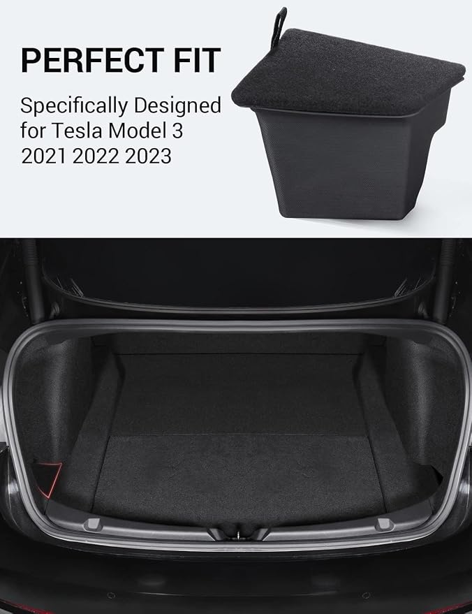 BASENOR 2023 2022 2021 Tesla Model 3 Trunk Storage Bins and Model 3 Lower Center Console Organizer