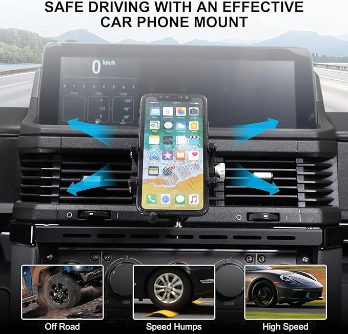 Compatible with INEOS Grenadier 2020-2024 Car Phone Mount and Walkie Talkie Mount Stand Set, Centre Console Multifunctional Track Mobile Phone Holder Expansion Platform (Style D)