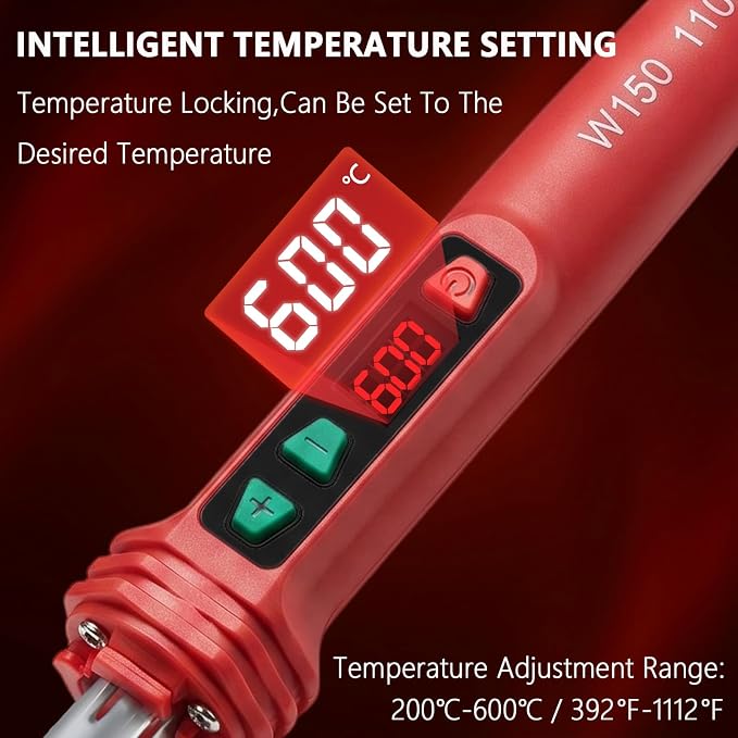 GNI Upgraded 150W LED Digital Adjustable Temperature Plastic Welder Kit | 106PCS Welding Rods Repair Kit, 4 Tips 3 IN 1 Soldering Iron Kit, Plastic Welding Kit for DIY/Bumper Kayaks