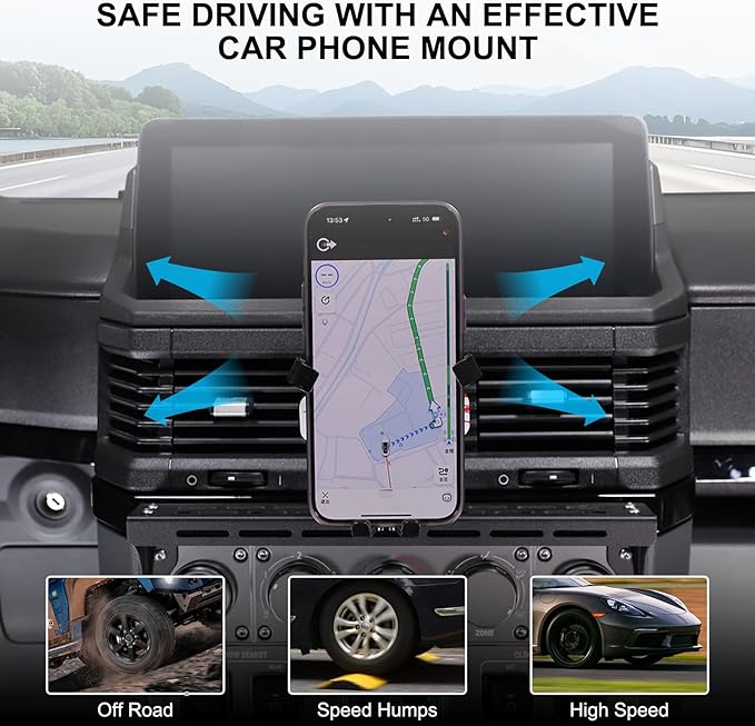 Compatible with INEOS Grenadier 2020-2024 Car Phone Mount and Walkie Talkie Mount Stand Set, Centre Console Multifunctional Track Mobile Phone Holder Expansion Platform (Style C)