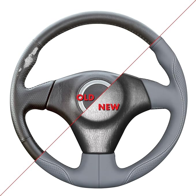 MEWANT Hand Stitch Steering Wheel Cover for Toyota RAV4 1998-2003 / Celica 1999-2006 / Corolla 2003-2008 / Matrix 2002-2008 / MR2 1999-2007 / Supra/Caldina, Custom Fit DIY Wrap Interior Accessories