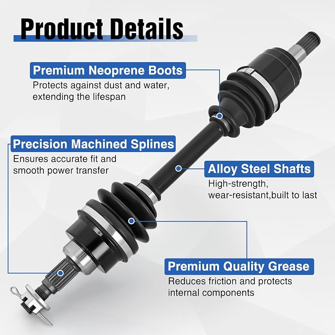 Frokom Front CV Axle Drive Shaft for Honda FourTrax Rancher 350 2000-2006, FourTrax Rancher 400 2004-2007, Rancher 420 4x4 2007-2013