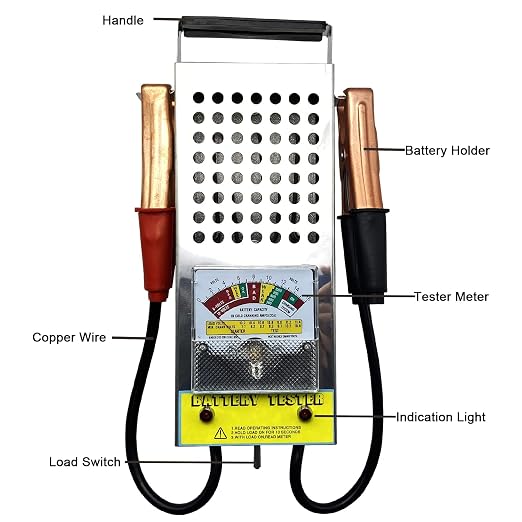 Battery Load Tester, Car Battery Load Tester 6V 12V Battery Alternator Tester with Voltmeter and Alligator Clips for All Batteries Car, RVs, Motorcycles, ATV, Boats