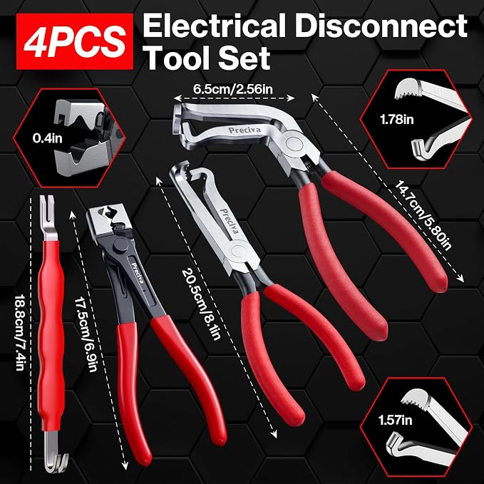Preciva 10PCS Fuel Line Disconnect Tool Set, Fuel Rail Disconnect & AC Line Release Tool Fuel Filter Remover with Electrical Connector Disconnect Pliers for Automotive, Motorcycle, Mechanical Repair