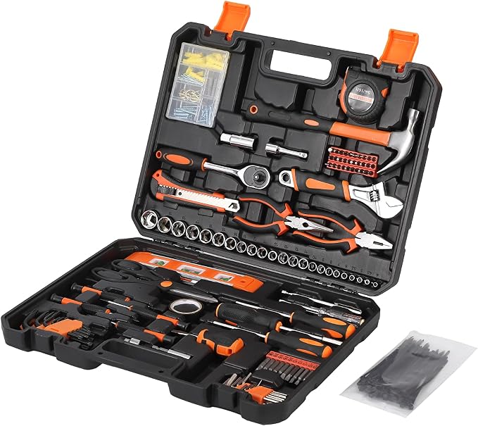 GarveeTech 247 Piece Tool Set, General Home/Auto Repair Tool Kit, Combination Package Mixed Tool Set Hand Tool Kit with Plastic Toolbox Storage Case