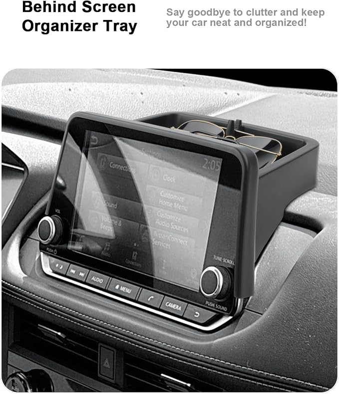 ECOZEN Organizer Set For 2021-2026 Nissan Rogue - 3 Pcs Armrest Box Storage Tray + Lower Center Console Organizer Tray + 8-Inch Behind Screen Organizer Tray For 2021-2026 Rogue Accessories