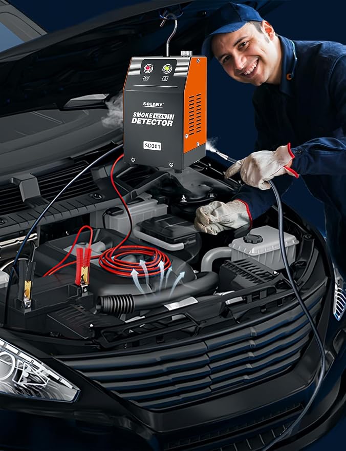 Solary Evap Smoke Machine Leak Tester - 12V DC Vacuum Diagnostic Tester for Pipe System with Built-in Air Pump