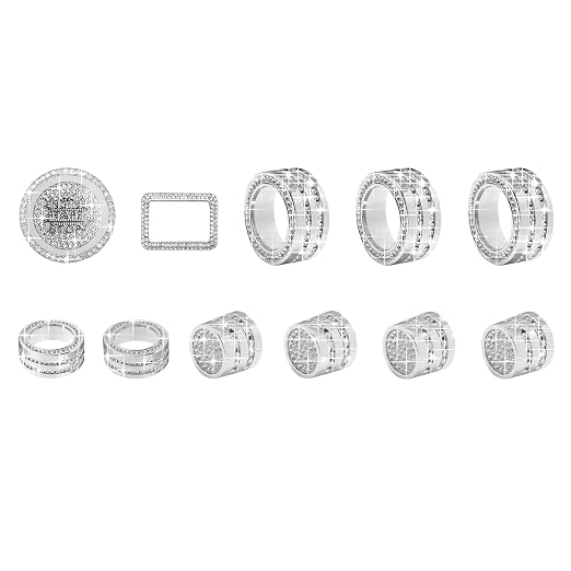 Knob Covers for Honda Civic Accessories 2026 2025 2022-2024 for CRV 2026 2025 2024 2023 for Acura Integra 2025 2024 2023 Hazard Lights, AC, Air Vent, Audio, Push Start Button Cover Ring 12Pcs(Bling)