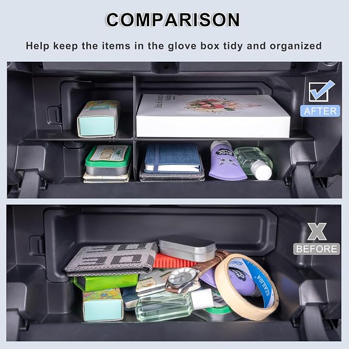 JKCOVER Glove Box Divider Organizer and Center Console Hidden Organizer Compatible with 2025+ Toyota 4Runner(6th Gen 4Runner) Accessories Insert Storage Black ABS Plastic