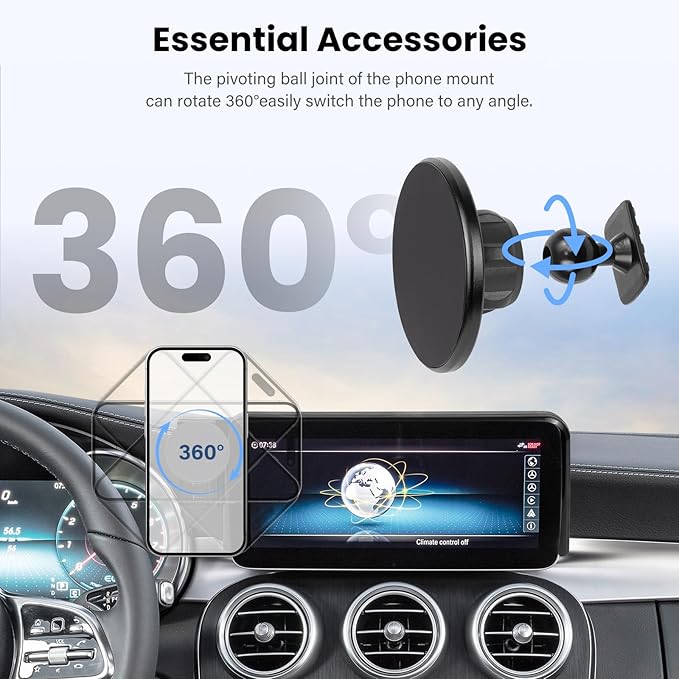 Car Phone Holder for Benz GLC 2016-2019,Benz C-Class 2015-2018- for MagSafe Magnetic Cell Phone Mount for GLC Accessories 7 inch Screen - Strong Magnets for iPhone