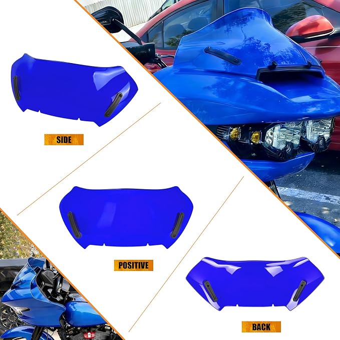 10" Windshield Windscreen Wind Splitter Fit For Harley Road Glide 2023.5-2026 Blue