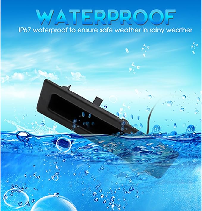 Vehicle Backup Camera CCD with Dynamic Trajectory Moving Guide Parking Line for BMW 3 5 Series X1 3 4 5 F07 F10 F11 F25 F26 F30 F34 Car Rear View Reverse Parking Fisheye Lens Car Trunk Handle Camera