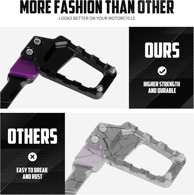 Motorcycle Mid Control Kit Footpegs Linkage Lever Set Fit for Harley Softail Low Rider FXLRS 2020-2025 FXLRST 2022-2025 Street Bob FXBB 2018-2025 (Purple)