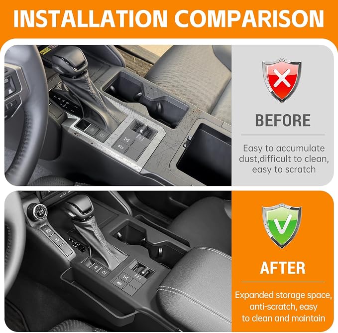 Black Center Console Organizer Compatible with Toyota Land Cruiser 250 Prado J250 Lc250 2024 2025 Accessories Black Organizer Interior Silicone Seat Gap Storage Box（NOT for 1958）