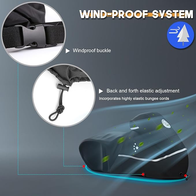 Motorcycle Cover 420D Heavy Duty All Season Universal Weather Waterproof Outdoor Protection 86" XL Vehicle Cover/Black