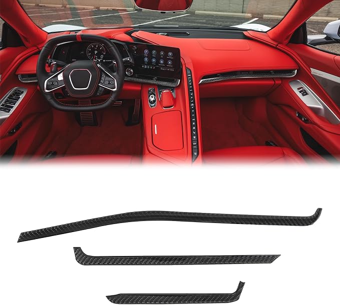Real Carbon Fiber AC Air Vent Trim Compatible with Corvette C8 2020-2026, Interior Decor Sticker Accessories