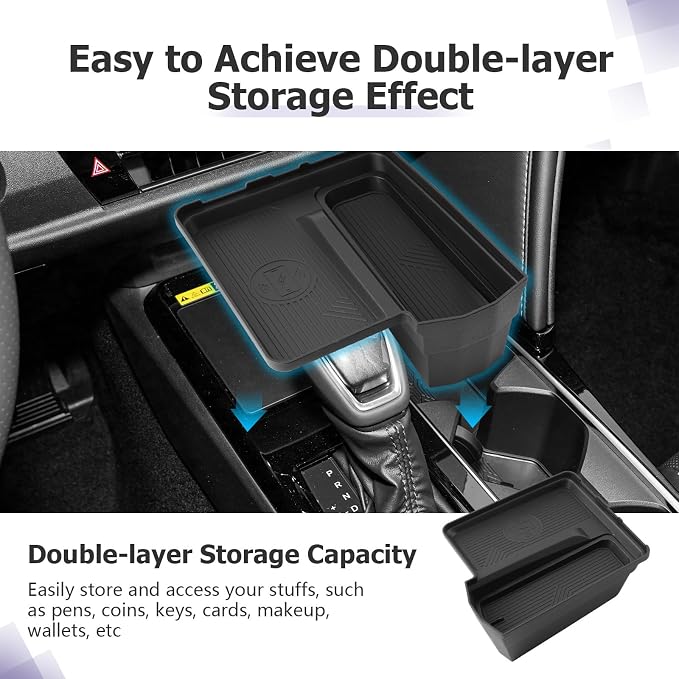 LUWU 2025 2026 Camry Wireless Charging Center Console Organizer for 2025 2026 Toyota Camry Accessories Armrest Console Storage Box Armrest Organizer Insert Tray Glove Organizer Tray ABS Material