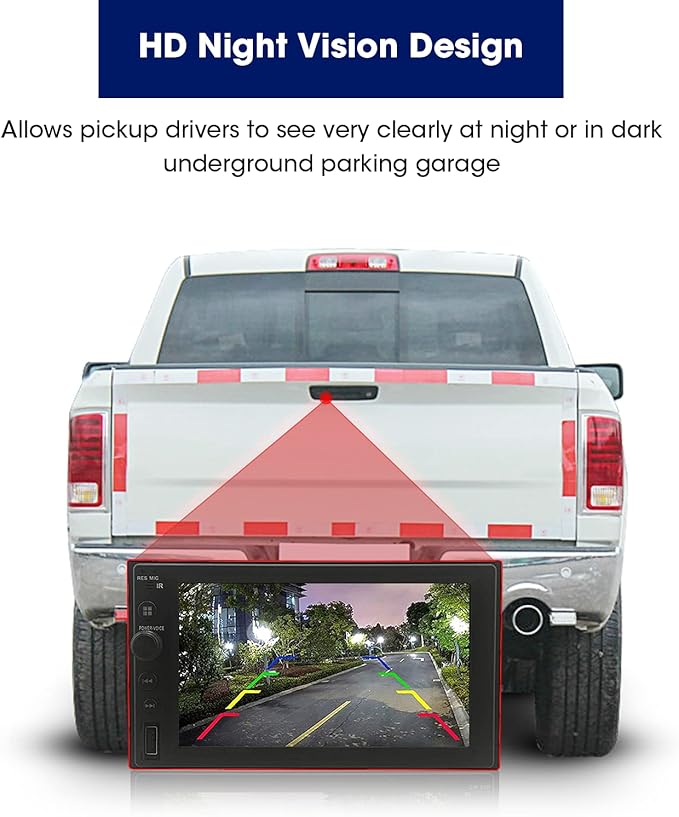 Tailgate Handle with Rearview Backup Camera Compatible for Dodge Ram 1500(Years 2009-2017),2500 3500 (Years 2010-2017), RCA Connector
