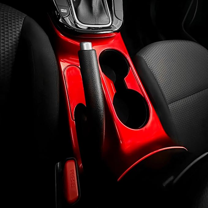 2PCS Cup Holder Trim Cover Compatible with Kia Soul 2020-2025 Accessories,Not for Electronic Handbrake Version (Red)