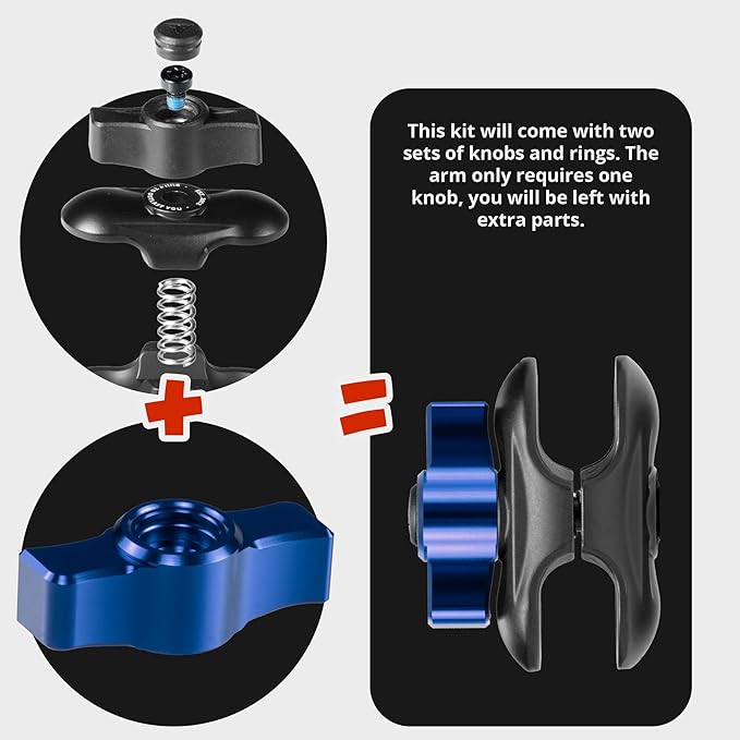 Tackform Link Phone Mount with Top Dash Clip - Compatible with 2021-2025 Ford Bronco | Aluminum | Zero Slip, Anti-Scratch | Compatible with MagSafe | Universal Magnetic Holder | 2" Arm | Blue Knob