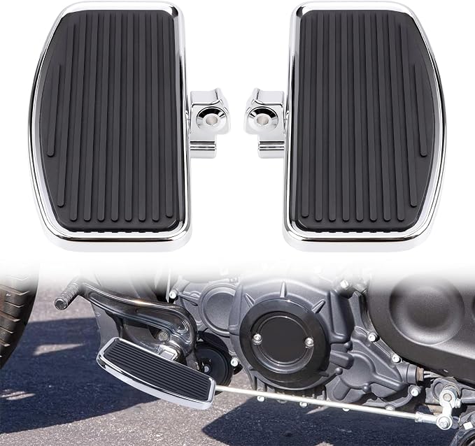 Motorcycle Rider Footboard Front Footpegs for Indian Scouts/Sixty/Bobber 2015-2024, Aluminum Anti-Slip Wide Foot Pegs Footrest Driver Floorboards Motorbike Highway Accessories (Chrome)