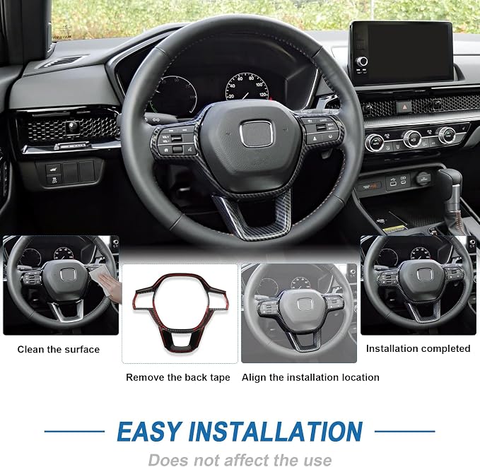 Carbon Fiber Steering Wheel Cover Compatible with 2023-2026 Honda CR-V CRV