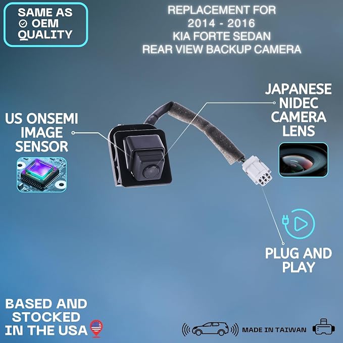 Backup Camera Replaces for 2014 2015 2016 Kia Forte Sedan OE Part # 95760A7000 (95760-A7000)
