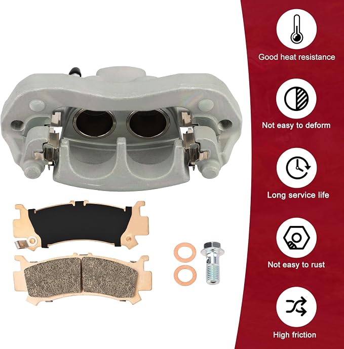 M MATI Front Left Disc Brake Caliper for Honda Pioneer 1000 Talon 1000 1000X 1000R SXS1000 2016-2023 with Sintered Pads Kit 45150-HL4-A01