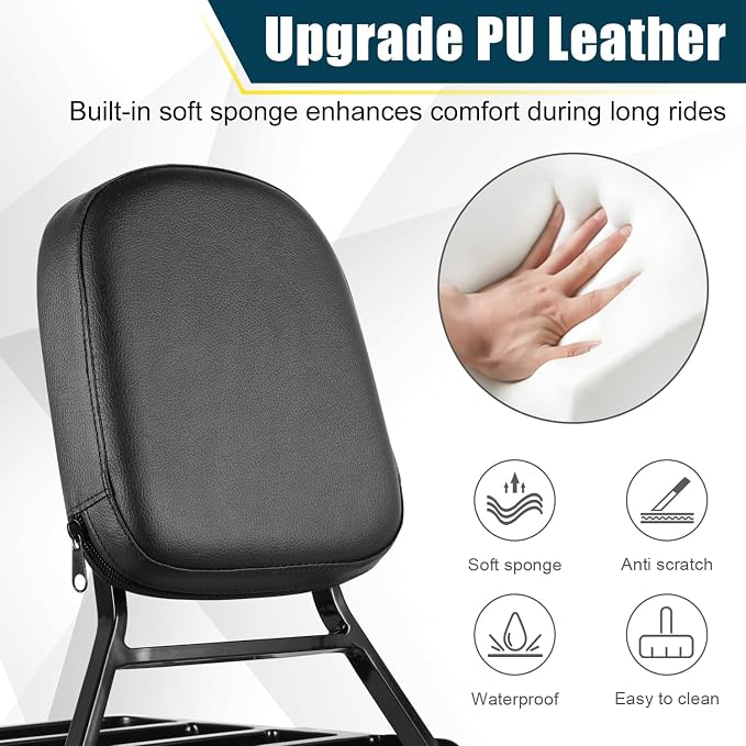 Motorcycle Passenger Backrest Sissy Bar Luggage Rack With Back Rest Cushion Pad Compatible With For Kawasaki Vulcan 1500 VN1500 Classic 1996-2008 Sissy Bar Backrest