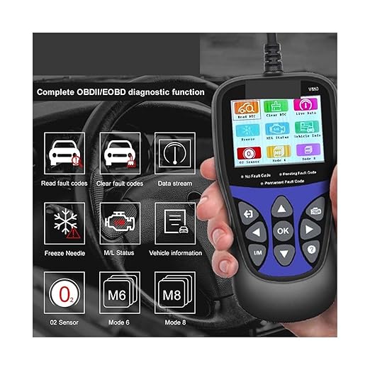 Automobile Fault Detector, V850 Car Diagnostic Scanner OBD2 Engine Check Automotive Code Reader Battery Multi-Languages